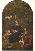 Art - Peinture - Léonard De Vinci - La Vierge Au Rocher - Musée Du Louvre - CPM - Voir Scans Recto-Verso - Paintings