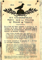 Animaux - Oiseaux - Fort De Vaux - Plaque Du Dernier Pigeon - Carte Neuve - CPM - Voir Scans Recto-Verso - Vögel