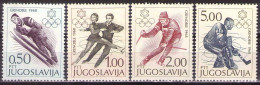 Yugoslavia 1968 - Sport, Winter Olimpic Games In Grenoble - Mi 1262-1265 - MNH**VF - Unused Stamps