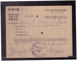 Dt- Reich (024169) Propaganda Quittung NS- Volkswohlfahrt Gau Berlin Mit Dienststempel Vom 7.8.1942 - Historische Documenten