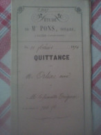 Pons Notaire Golfech 82 Quitance Orliac Lamagistère Trignac Lamagistère Quercy MarchandVergnes Gimbrède Cassagne Instit. - Manuscripten