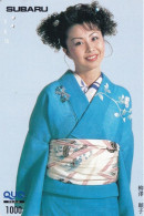 Japan Prepaid Quo Card 1000 - Woman Girl Young Traditional Clothing - Subaru - Japan