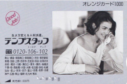 Japan Prepaid JR Card 1000 - Woman Girl Young On Telephone - Japan