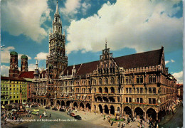 51695 - Deutschland - München , Marienplatz Mit Rathaus Und Frauenkirche - Gelaufen 1964 - Muenchen