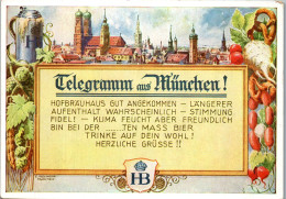 51590 - Deutschland - München , Telegramm Aus München , Hofbräuhaus - Nicht Gelaufen  - Muenchen