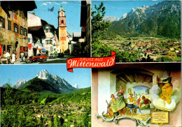 51580 - Deutschland - Mittenwald , Obermarkt , Karwendel , Wetterstein , Fresko , Mehrbildkarte - Gelaufen 1989 - Mittenwald