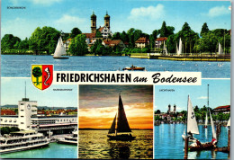 51508 - Deutschland - Friedrichshafen , Am Bodensee , Hafenbahnhof , Yachthafen , Schlosskirche - Gelaufen 1974 - Friedrichshafen