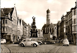 51849 - Deutschland - Augsburg , Herkulesbrunnen Mit St. Ulrich Und Afra , VW Käfer - Gelaufen 1961 - Augsburg