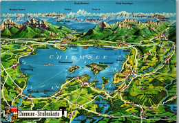 51836 - Deutschland - Chiemsee , Landkarte , Straßenkarte - Gelaufen 1982 - Chiemgauer Alpen