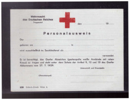 Dt- Reich (024170) Propaganda Wehrmacht Des Deutschen Reiches Personalausweis Vordruck Rotes Kreuz!!, Ungebraucht - Documents Historiques
