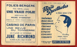 ** PARIS  SPECTACLES  FERNANDEL  1954 ** - Programs