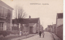 91. CHEPTAINVILLE. CPA . GRANDE RUE. ANIMATION. ENFANTS. + TEXTE - Other & Unclassified