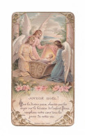 Joyeux Noël ! Enfant Jésus Et Anges, Gaufrée, éd. Bouasse-jeune 1366, Cop. 1922 - Images Religieuses