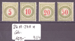 TAXES - No 24A - 27A * ( AVEC CHARNIERE ) - COTE: 109.- - Postage Due