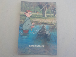 CPSM -  AU PLUS RAPIDE - CARTE HUMORISTIQUE - THEME PECHE PECHEUR  -   VOYAGEE  NON TIMBREE - Humour