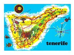 CPM Iles Canaries Tenerife Carte Géographique De L'île Neuve - Tenerife