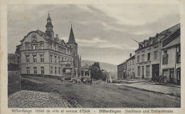 Luxembourg - Luxemburg - DIFFERDANGE  -  HÔTEL DE VILLE ET AVENUE D'ESCH  -  Papiers En Gros  P.Houstraas , Luxbg-Gare - Differdange