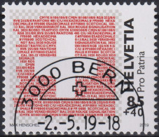 2019 Schweiz Pro Patria, Die Schweizerfahne, Das Rot ⵙ Zum:CH B339, Mi:CH 2598, Yt:CH 2538 - Used Stamps