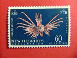 55 NEW HEBRIDES 1967 / FAUNA PECES (PTEROIS VOLITANS) / YVERT 266 MH - Nuovi