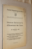 VIEUX LIVRET - MONS - FACULTE POLYTECHNIQUE - SEANCE D'OUVERTURE DES COURS - 26 SEPTEMBRE 1959 - Diploma's En Schoolrapporten