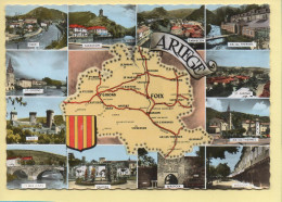 09. ARIEGE – Multivues / Blason / Carte Géographique / CPSM (voir Scan Recto/verso) - Otros & Sin Clasificación