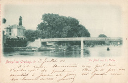 78 Bougival Croissy Le Pont Sur La Seine CPA Bateau Péniche - Bougival