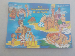 CPSM -  AU PLUS RAPIDE - CARTE HUMORISTIQUE - THEME VACANCES PLAGE  -    NON VOYAGEE - Humor