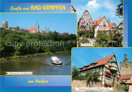 72885553 Bad Wimpfen Neckar Binnenschifffahrt Fachwerkhaeuser Elsaesser Haus Bla - Bad Wimpfen