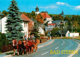 72885543 Bad Steben Teilansicht Mit Kirche Pferdekutsche Bad Steben - Bad Steben