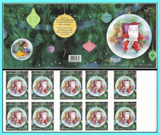 GREECE-GRECE-HELLAS 2018: 0.72euro  Compl. Booklet MNH** Christmas Self Adhesive Inland (2SCANS) - Nuovi