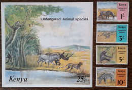 Kenia 1985 Wildlebende Säugetiere Mi 348/51** + Mi B26** - Kenya (1963-...)