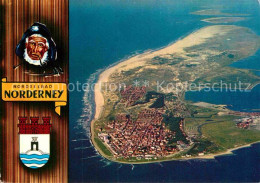 72885030 Norderney Nordseebad Fliegeraufnahme Insel Wappen Norderney - Norderney