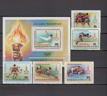 Ivory Coast 1979 Olympic Games Moscow, Boxing, Football Soccer, Cycling, Wrestling Etc. Set Of 5 + S/s MNH - Zomer 1980: Moskou