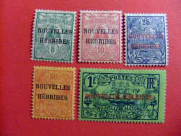 55 NOUVELLES HEBRIDES 1908 / CONDOMINIO Sellos 1905 ( Franco Britanico) / YVERT 1 / 5 MH - Ungebraucht