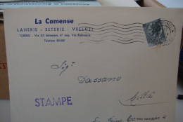 Storia Postale Busta Commerciale La Comense Lanerie Seterie Velluti Stampe 5 Lire - Sin Clasificación