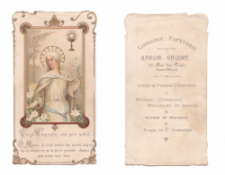 Carte De Visite Librairie Papèterie Baron-Gaudré, Cosne-sur-Loire, Articles Religieux, Vierge Marie, éd. Bonamy 354 - Devotion Images