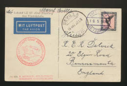 Oblitération Sur Graf Zeppelin Mi 382 1930 Voir Ses Cachets Très Interessants - Briefe U. Dokumente