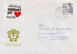 Motiv Brief  "Bernische Gesellschaft Für Das Volkstheater, Kirchberg"  (Gourmet Mit Herz)       1988 - Cartas & Documentos