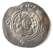 SASANIAN KINGS. Khosrau II. 591-628 AD. AR Silver  Drachm  Year 27 Mint LYW - Orientalische Münzen