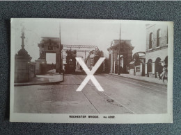 ROCHESTER BRIDGE WITH TRAMS OLD R/P POSTCARD KENT - Rochester