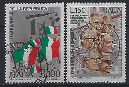 Italy 1976  30 Jahre Republik Italien  (o) Mi.1532-1533 - 1971-80: Afgestempeld