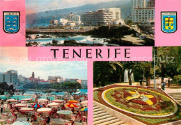 72879584 Tenerife Teilansicht Strand Blumenuhr Islas Canarias Spanien - Andere & Zonder Classificatie