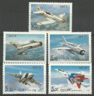 Russia 2005 Mi 1276-1280 MNH  (ZE4 RSS1276-1280) - Aviones