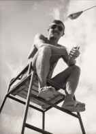 Nude Muscular Man W Sunglasses Lifeguard ? Old Photo - Professions