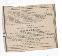 FP Nécrologie Louise Mesmaekers Arendonk 1976 - Obituary Notices