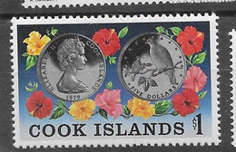 Cook Mnh ** 5 Euros 1979 Bird On Coin - Cook Islands