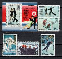 North Korea 1979 Olympic Games Lake Placid Set Of 5 + S/s MNH - Winter 1980: Lake Placid