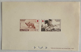 Rare! Algerie, Epreuve Collective, Croix Rouge 343-344, Fennec, Cigognes, Faune, Red Crescent - Sonstige & Ohne Zuordnung