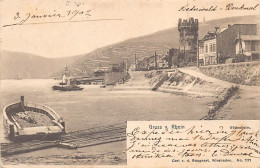 Rüdesheim Am Rhein (HE) Gruss V. Rhein Niederwalddenkmal Verlag Carl V.d. Boogaart, Wiesbaden - Ruedesheim A. Rh.