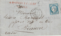 Lettre De Cambrai à Beaune LAC - 1849-1876: Klassieke Periode